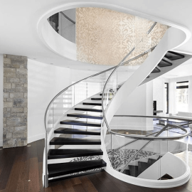 Lan Can Kính Cầu Thang Uốn Cong